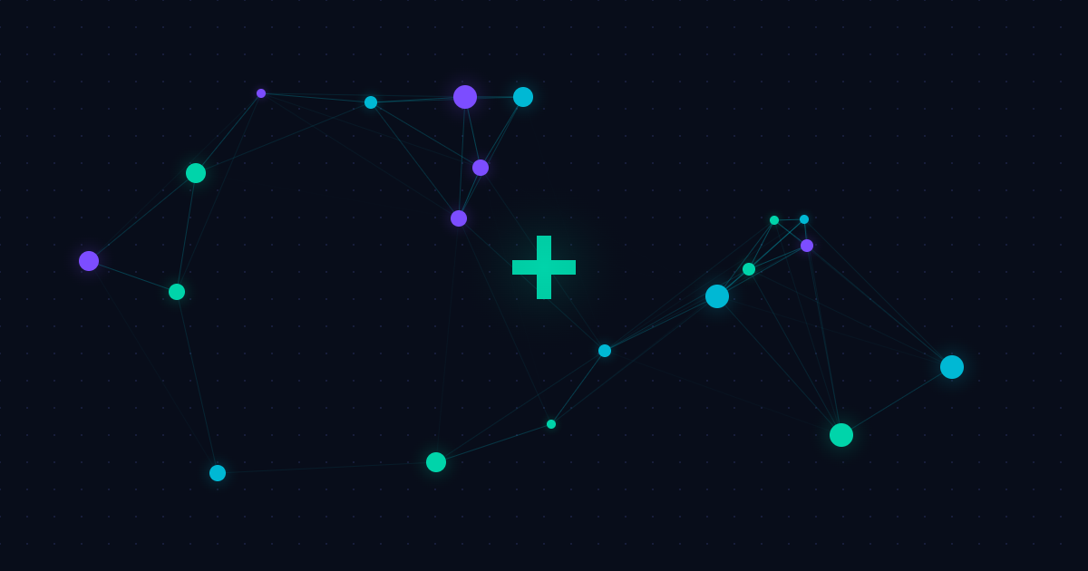 AI in Healthcare - network visualization with medical cross symbol